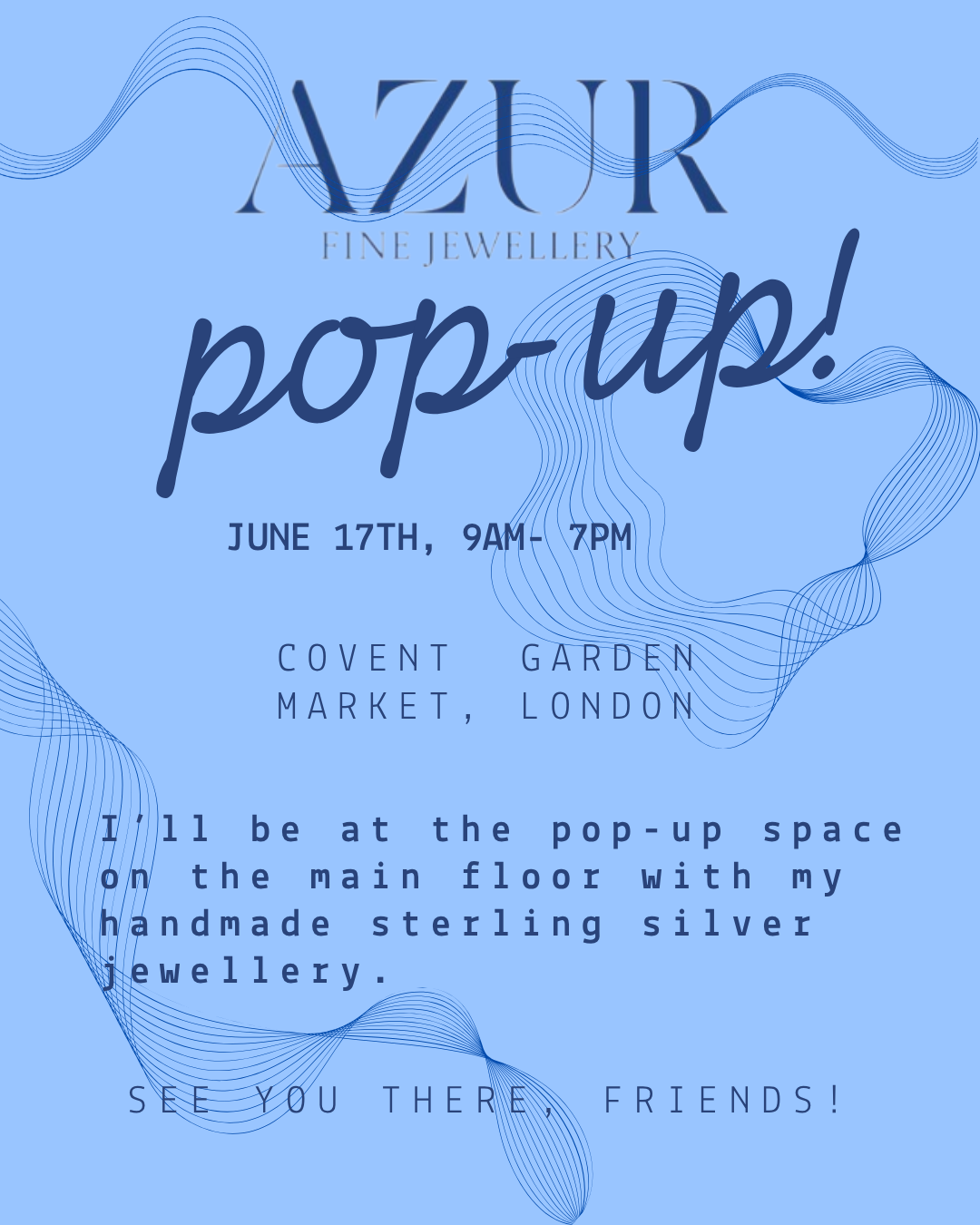 Pop-Up! Covent Garden Market, June 17th, 9am-7pm.