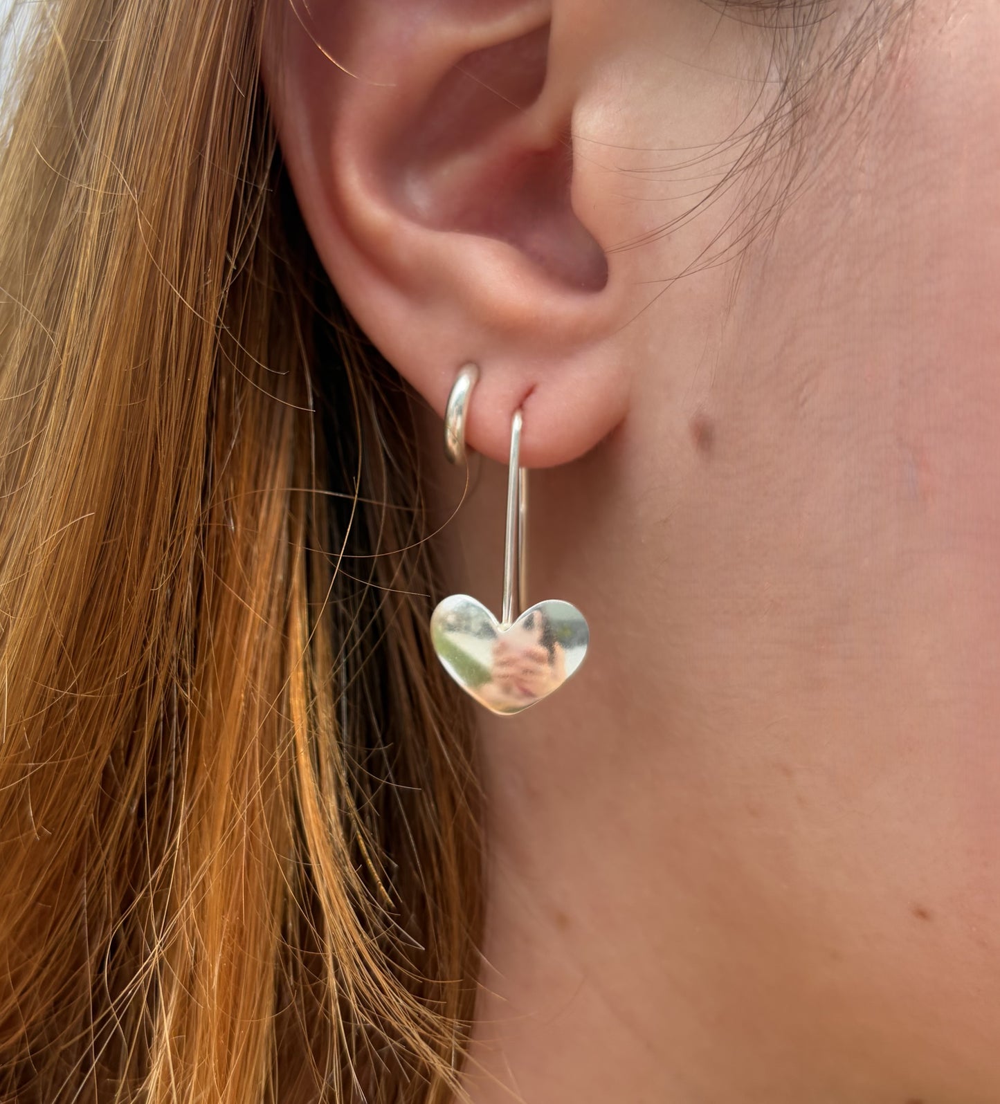 Heart Charm Hook Earrings