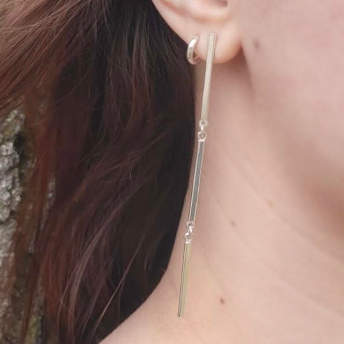 Willow Stud Dangle Earrings Large